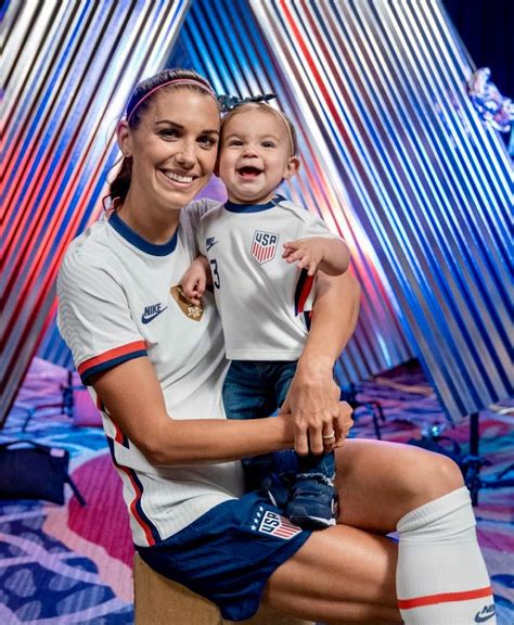 Alex Morgan #13, USWNT, with her daughter Charlie, USA vs Argentina, 2021 SheBelieves Cup ...