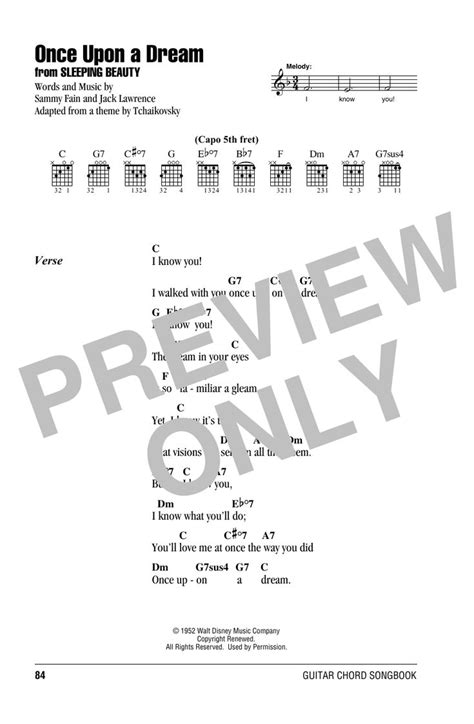 Sammy Fain Once Upon A Dream From Sleeping Beauty Sheet Music Notes Chords Guitar Chords