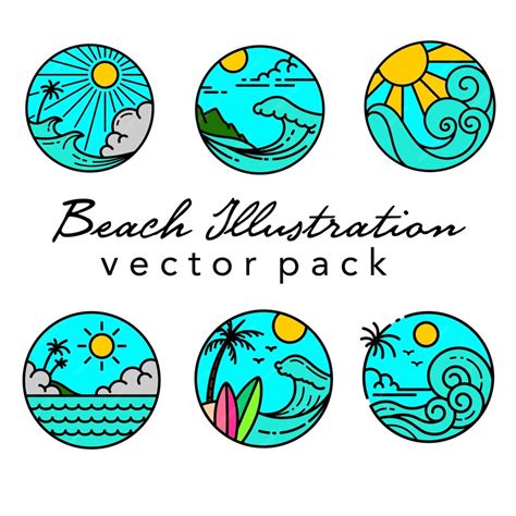 Premium Vector Beach Illustration Vector Pack