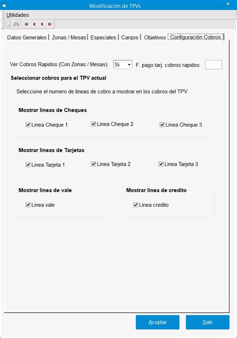 Configuración Cobros