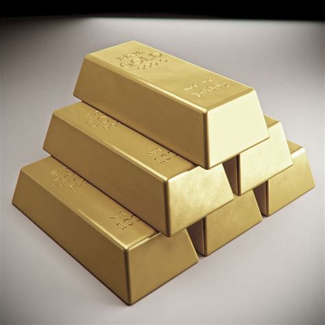 gold brick 3d model