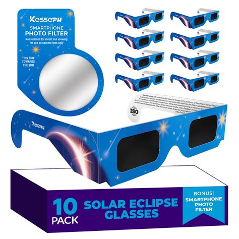 Solar Eclipse Glasses Approved 2024 10 Pack Ce And Iso Certified