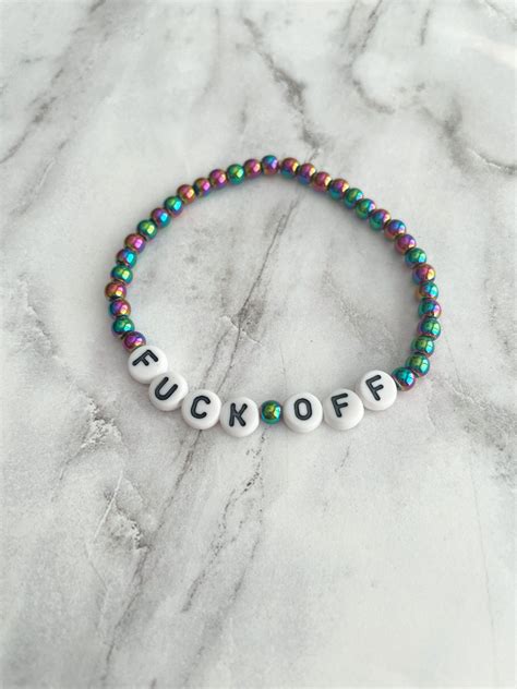 Fuck Off Bracelet Swear Word Bracelet Fuck It Jewelry Swear Etsy UK