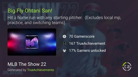 Big Fly Ohtani San Achievement In Mlb The Show 22