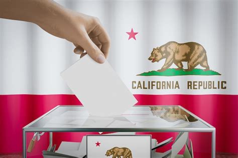 Premium Photo California Flag Hand Dropping Ballot Card Into A Box