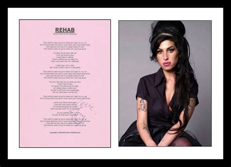 Amy Winehouse Rehab Music Legend Genuine Hand Signed