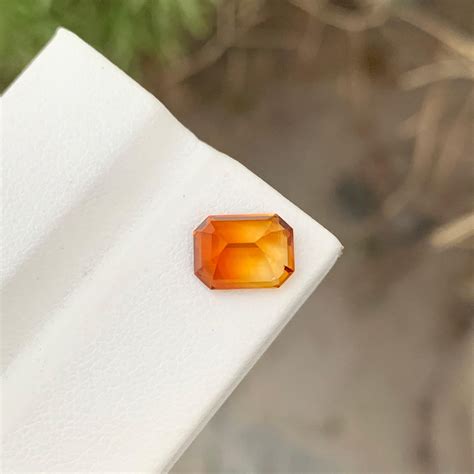 Carats Emerald Shape Madeira Citrine Gem For Jewellery Making For