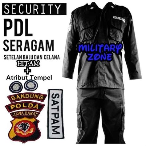 Jual Baju Seragam Pdl Security Hitam Satpam Keamanan Pdh Safari Drill