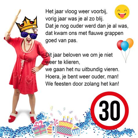 Grappige Teksten 30 Jaar Verjaardag