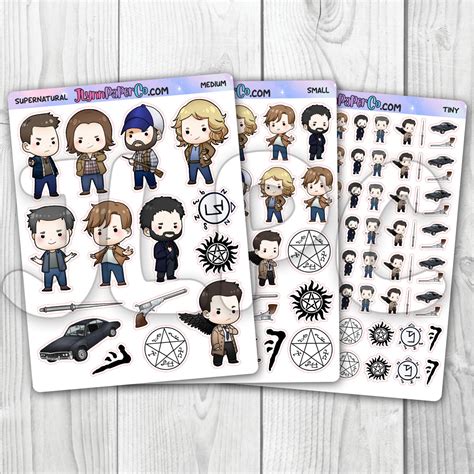 Supernatural Character Stickers - Etsy