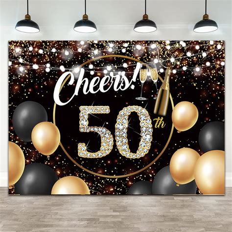 Buy Ticuenicoa 7×5ft Happy 50th Birthday Backdrop For Men Black And