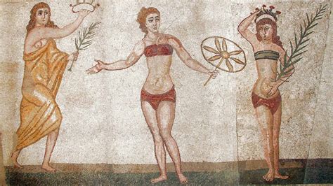 Roman Girls In “bikinis” A Mosaic From The Villa Romana Del Casale