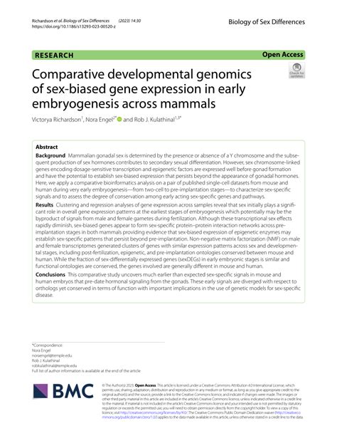 Pdf Comparative Developmental Genomics Of Sex Biased Gene Expression