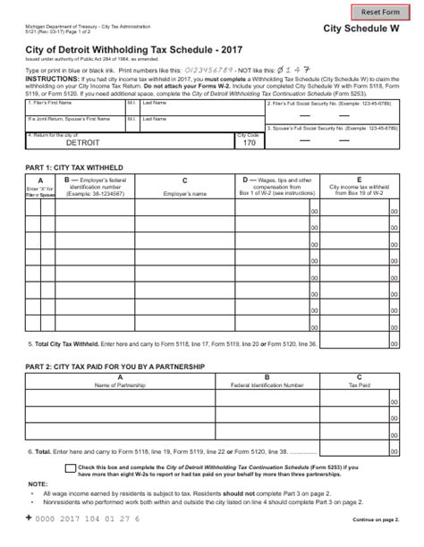 2023 City Of Detroit Withholding Tax Form Printable Forms Free Online