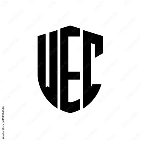 WEC letter logo design. WEC modern letter logo with black background ...