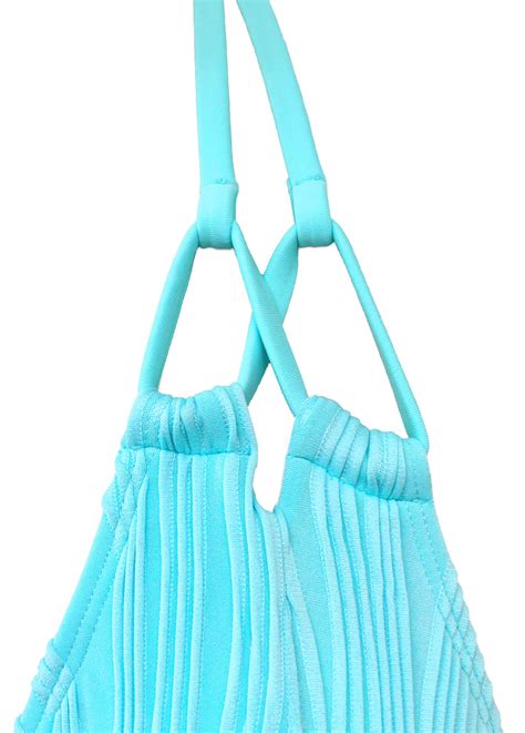 Mid Waisted Patchwork Cyan Bikini Set Modlily USD 36 98