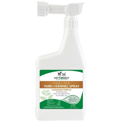 Vet's Best Natural Flea and Tick Yard & Kennel Spray, 32 oz, USA made ...