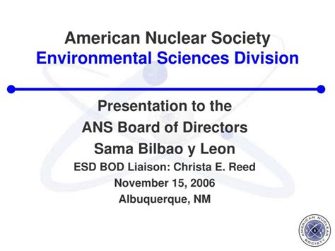 PPT - American Nuclear Society Environmental Sciences Division ...