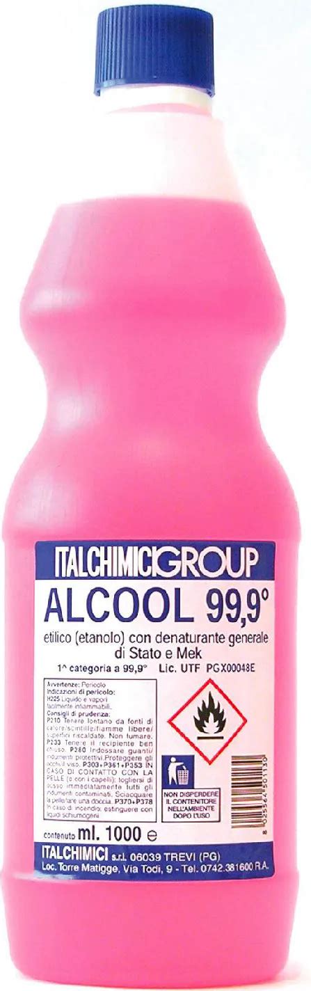 Italchimici Alcool Denaturato 99 9 Certificato Lt 1 Pezzi 12 50113