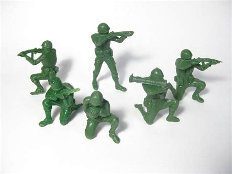 6 Vintage Ideal reissues 60mm Toy Soldiers us Infantry Ww2,toy Soldiers Plastic Miniatures ...