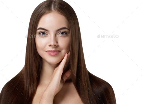 Beautiful Long Hair Brunette Woman With Beauty Hairstyle Female Model