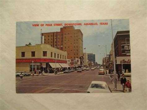 Amarillo Texas Postcard Polk Treet Downtown Tx Ebay