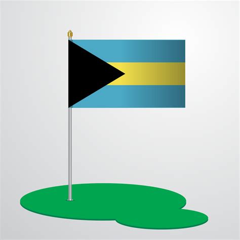 Bahamas Flag Pole 14340123 Vector Art At Vecteezy