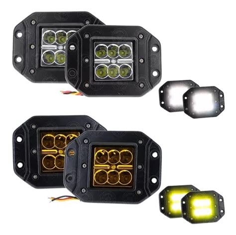 Par Faros 6 Led Empotrable Defensa Fija Estrobo Universal Envío gratis