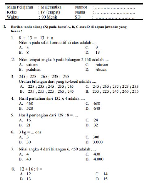 Matematika Kelas 3 Sd Semester 1 Homecare24