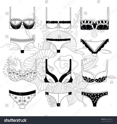 Hand Drawn Lingerie Illustrations Vector Set Stock Vector Royalty Free Shutterstock
