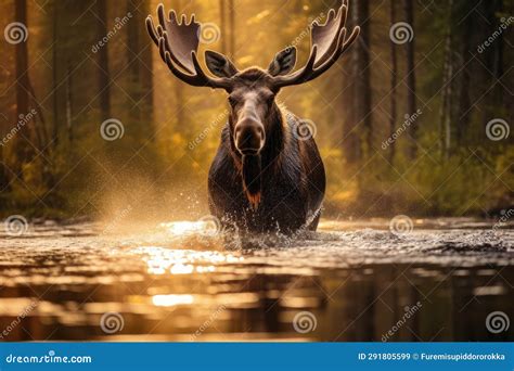 Wildlife Photography with Moose in Natural Habitat Stock Illustration ...