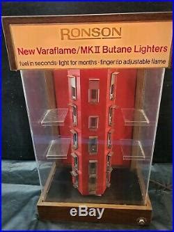 Vintage Ronson Varaflame Butane Lighters Revolving Rotating Display