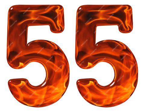 Premium Photo | 55 fifty five numeral imitation glass and a blazing