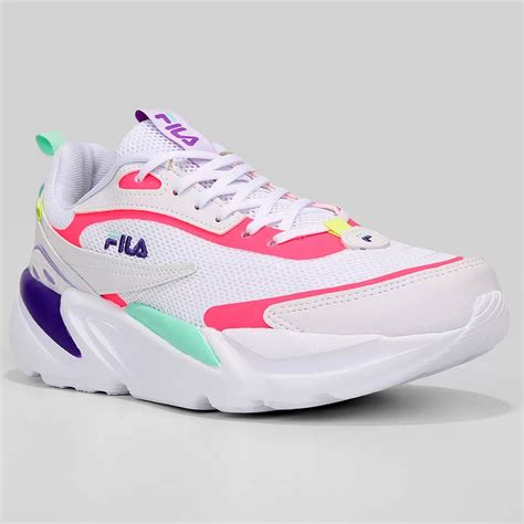 Tênis Fila Rt Low Feminino Branco e Rosa Branco