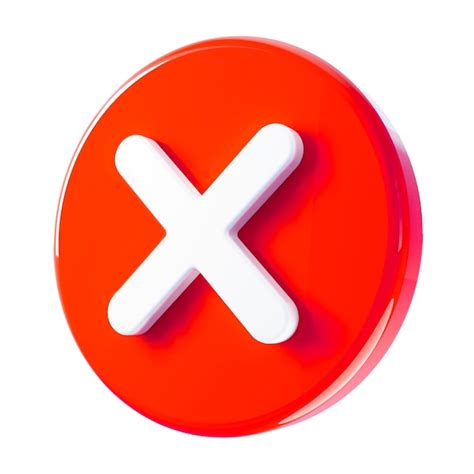 Premium Photo Red Cross 3d Icon Wrong Rejection Sign From Rounded