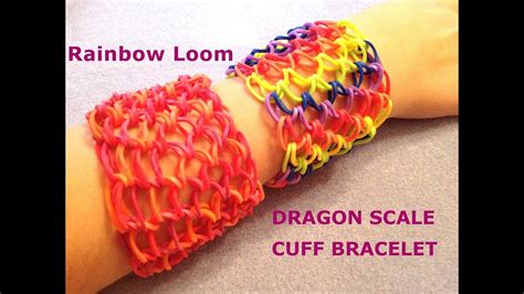 Dragon Scale Tail Cuff Bracelet Rainbow Loom How To Tutorial Using 10