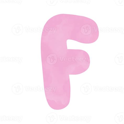 Letter F Pink Watercolor Pattern Hand Drawn 24796619 Png