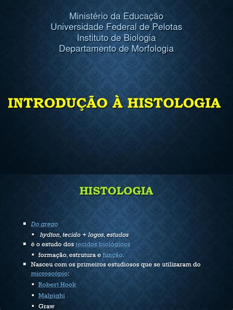 Introdução À Histologia Pdf Histologia Tecido Biologia