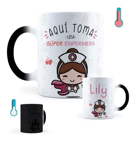 Taza Mágica Súper Enfermera Personalizada Meses sin intereses