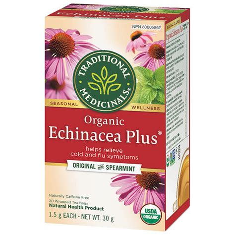 Traditional Medicinals Tea Organic Echinacea Plus 20s London Drugs