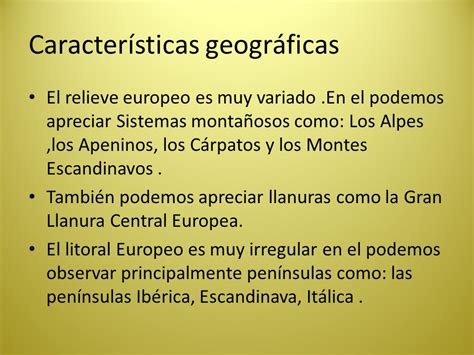 Cuadros sinópticos sobre características geográficas de Europa Cuadro