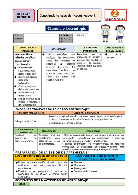 Sesion dengue I FECHA 2023 04 PROF SECCIÓ N COMPETENCIA Y