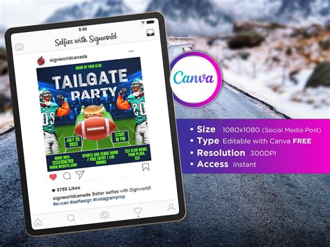 Tailgate Party Flyer Canva Template For Diy Social Media Marketing Etsy