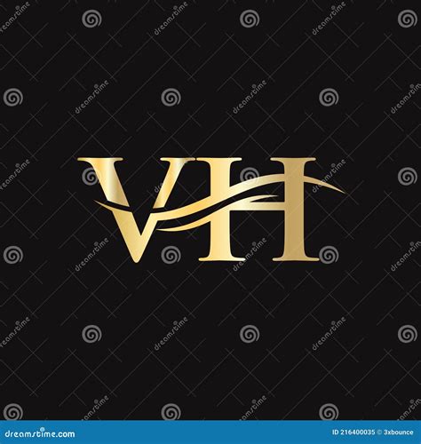 VH Logo Design Initial VH Letter Logo Design Stock Vector