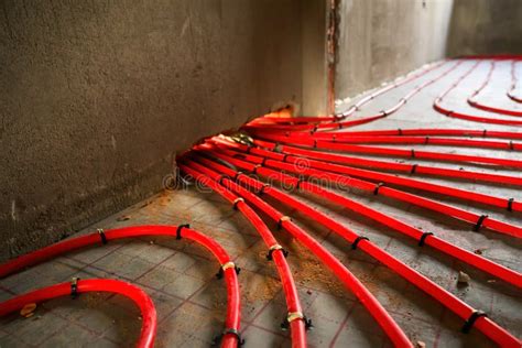 Underfloor Heating Pipe Layout in a Room Stock Image - Image of pipe, renovation: 304707985