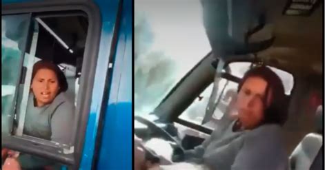 En Video R Pida Y Furiosa Mujer Tom El Volante De Un Bus E Intent