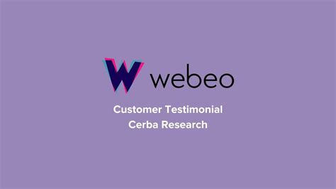 Webeo Customer Testimonial Cerba Research YouTube