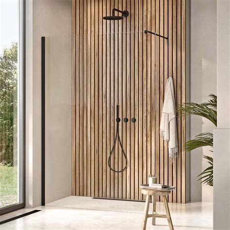 Dawn Minos 900mm Black Frameless Wetroom Panel Low Price