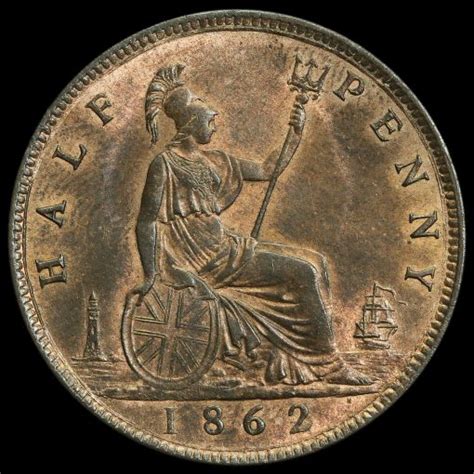 Queen Victoria Bun Head Halfpenny G Ef