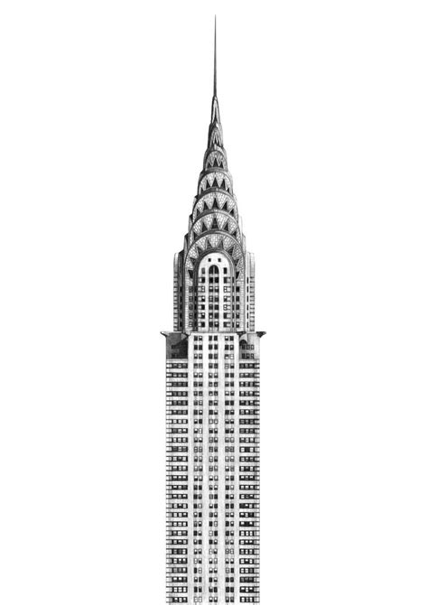 An Architectural Drawing Of The Chrysler Building In New York City Ny